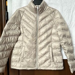 Womens Kenneth Cole Reaction Taupe Puffer Jacket